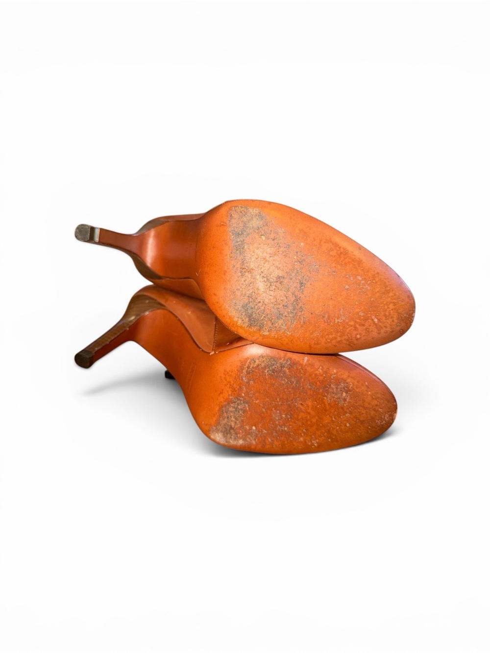 Coach Burnt Orange Leather Fold-Over Cuff Ankle Booties - Picture 7 of 7